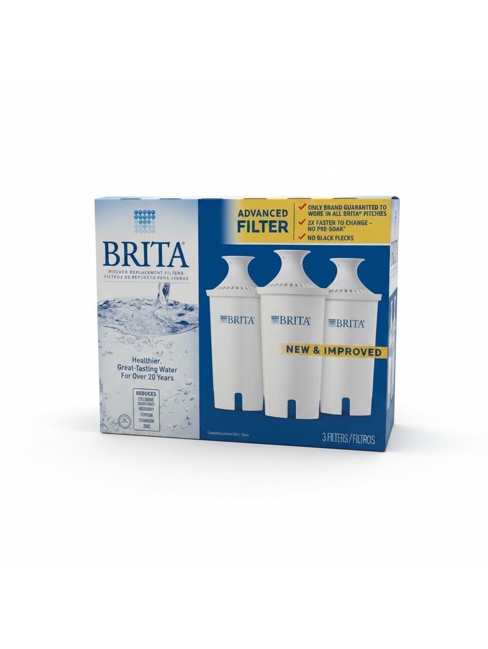 Brita Pitcher Replacement Filters 3-Pack Advanced Filter New Sealed